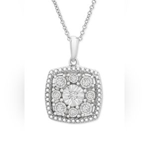 Diamond cluster pendant necklace